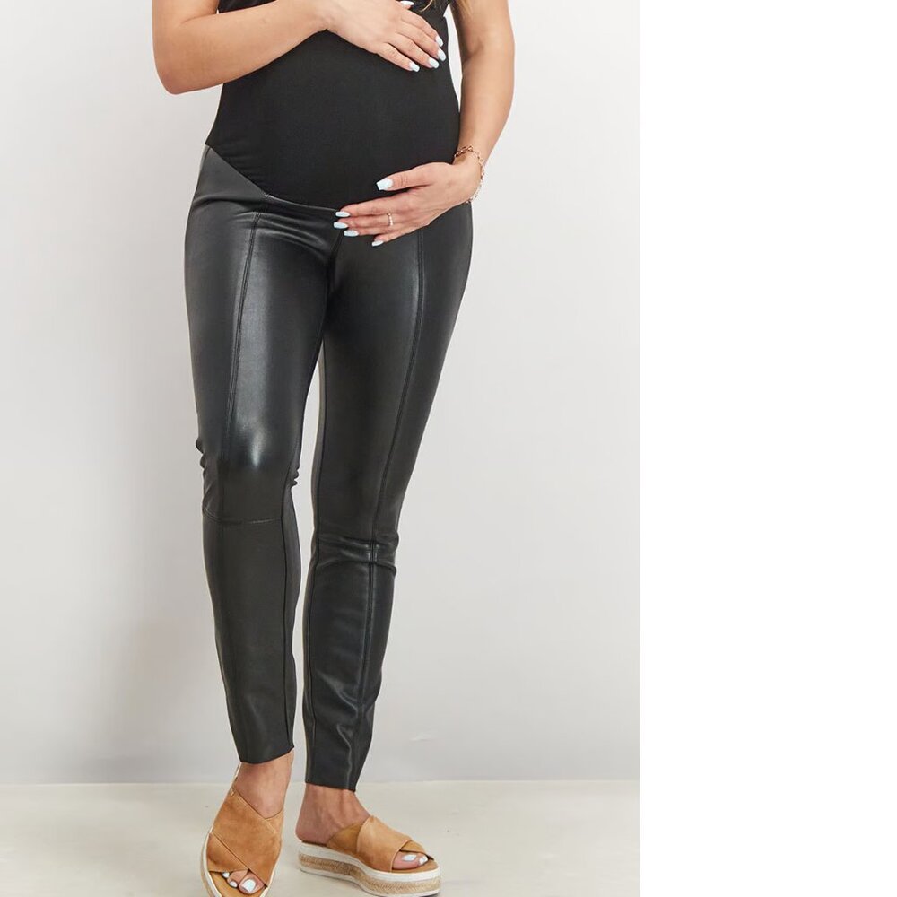 Vegan Leather Maternity Leggings